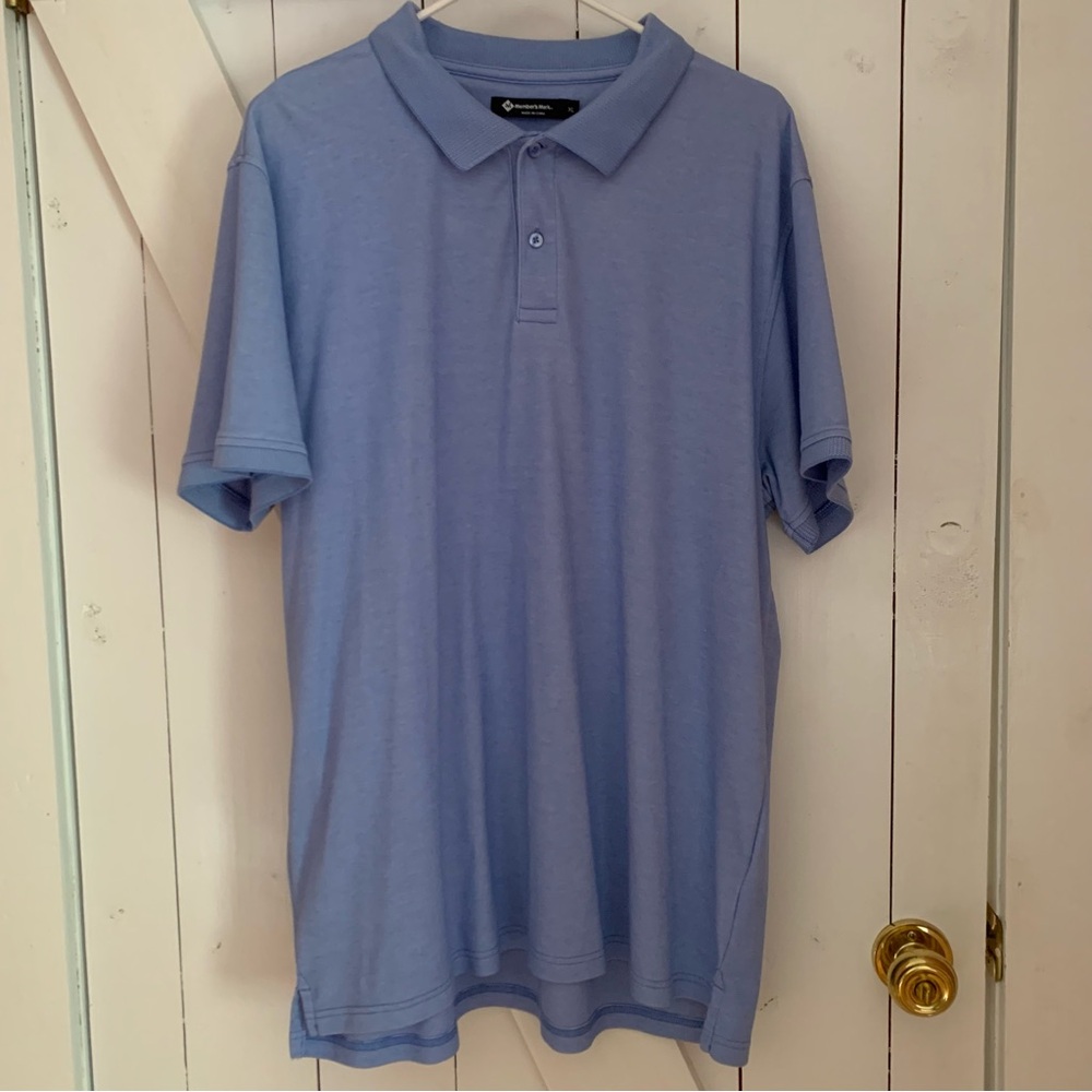Men's Size XL Polo Shirt Light Blue Color Member's Mark Brand Collared Polo